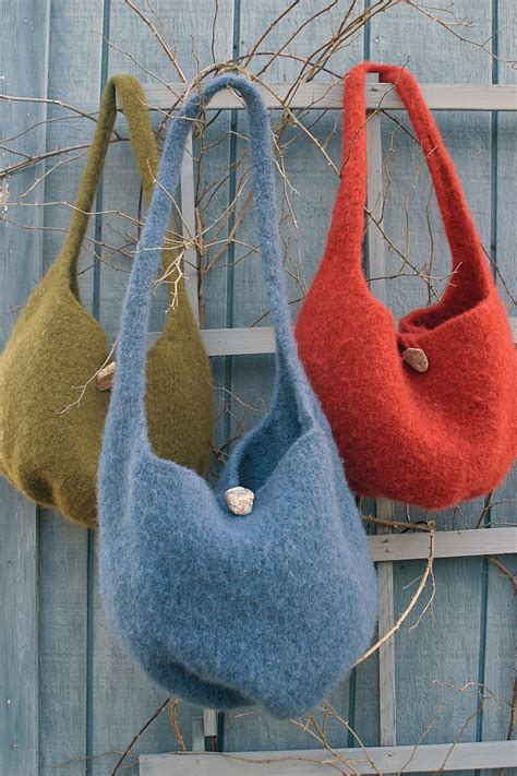 halcyon yarn felt bag knitting bag pattern knitting project bag