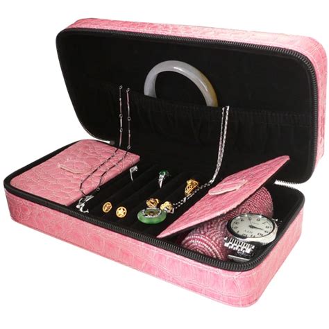 Small Jewelry Box Portable Travel Jewelry Organizer With Mirror Leather