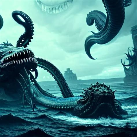 The Leviathan Vs The Kraken Ultra Realistic Concept Stable