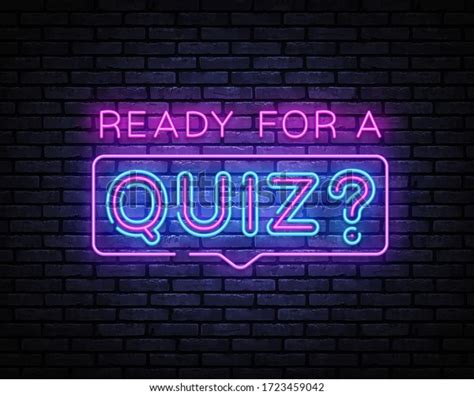 Quiz Neon Sign Vector Ready Quiz Stock Vector Royalty Free 1723459042