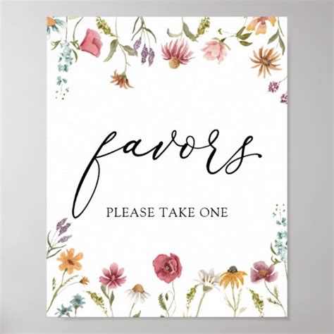 Wildflower Favors Sign Zazzle