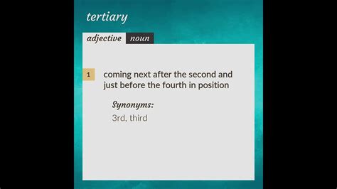 Tertiary Meaning Of Tertiary Youtube
