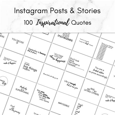 100 Inspirational Quotes Instagram Posts And Instagram Stories Etsy