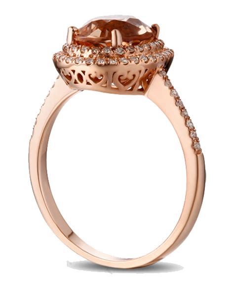 Free shipping on many items. 3 Carat Morganite and Diamond double Halo Designer Engagement Ring in Rose Gold - JeenJewels