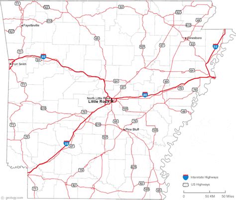 Road Map Of Arkansas Color 2018