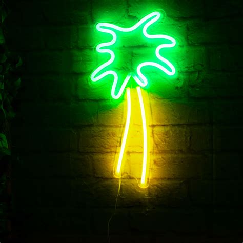 Large Neon Palm Tree Wall Light
