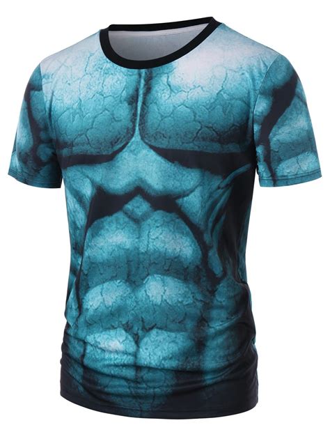 60 Off Casual 3d Abs Muscle Print T Shirt Rosegal