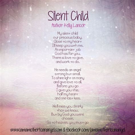 Silent Child Poem Loss Stillbirth Infant Loss Pinterest