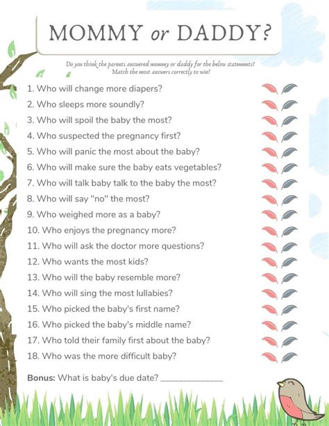 Funny Baby Shower Questions This Baby Shower Trivia Game Involves