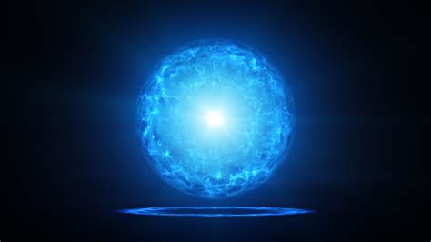 Blue Plasma Ball With Energy Charges In Studio Stock Photo Download