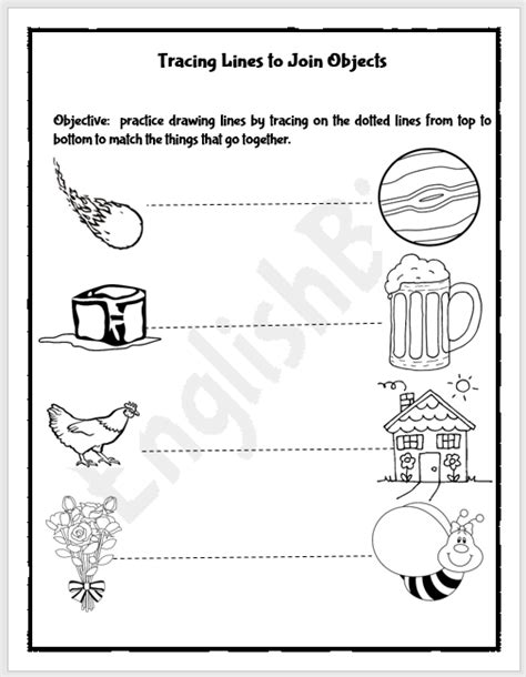 Dotted Line Tracing Worksheet For Kindergarten Englishbix