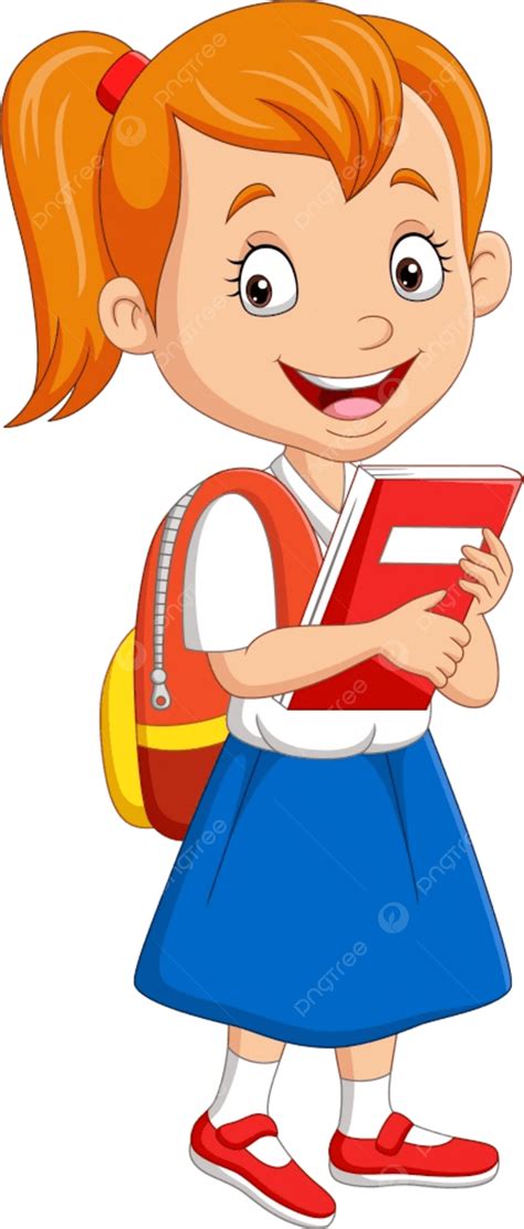 School Girl Uniform Vector Png Images Cartoon School Girl In Uniform
