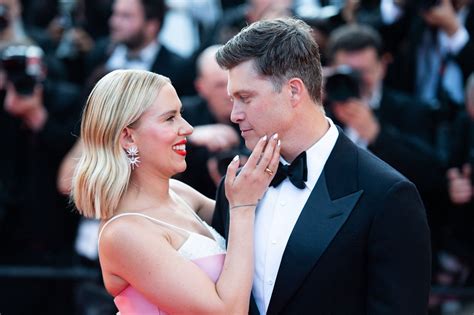 scarlett johansson and colin jost wow at cannes photos us weekly