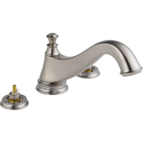 Delta uses plastic valve cartridges instead of numerous tiny parts. Delta Linden 2-Handle Deck-Mount Roman Tub Faucet Trim Kit ...