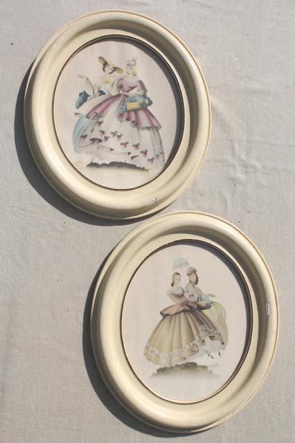 Turner Style Oval Prints 1940s Vintage Southern Belle Pictures In