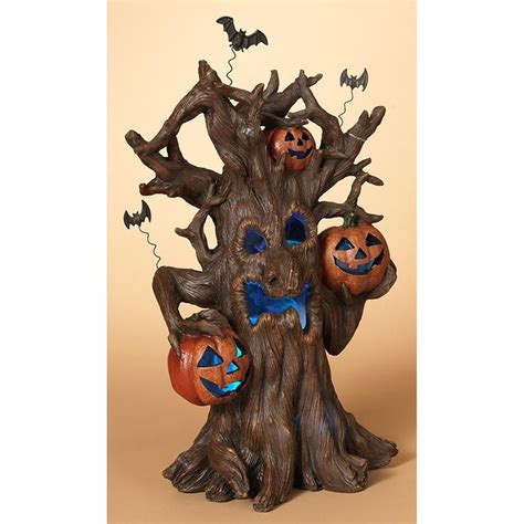 Large Light Up Spooky Haunted Tree With Sound And Pumpkins Halloween