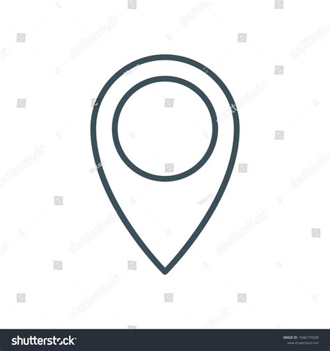 Thin Line Pin Drop Icon Outline Stock Vector Royalty Free 1046774509