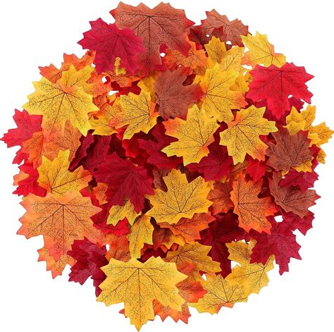 Maple Leaves Artificial Fall Leaves Bulk 400pcs Assorted Mixed Faux