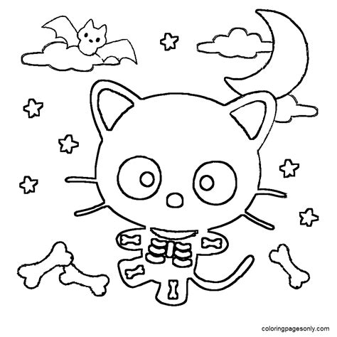 Chococat Halloween Coloring Page Free Printable Coloring Pages