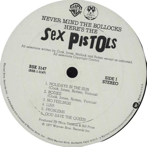 Sex Pistols Never Mind The Bollocks Columbia House Club Edition Us Vinyl Lp Album Lp Record