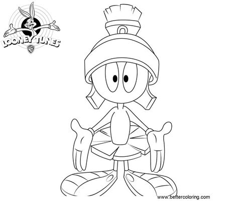 Marvin the Martian from Looney Tunes Coloring Pages - Free Printable