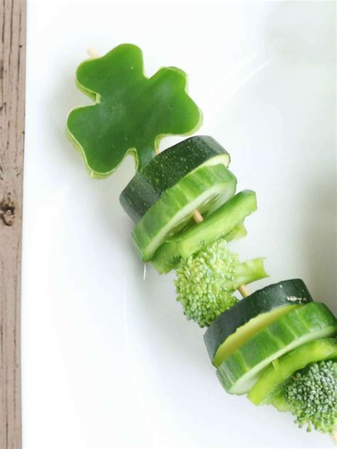 Shamrock Veggie Skewers Story Two Healthy Kitchens