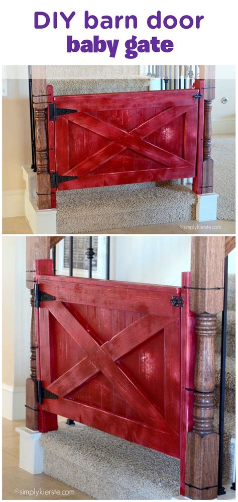 I totally want a safety gate like this for jack. Barn Door Baby Gate | oldsaltfarm.com | Home diy, Barn door baby gate, Rustic house