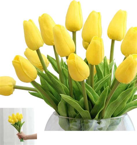 12pcsset Pu Stunning Holland Tulip Flower Real Touch Artificial Silk