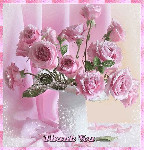 Thank You Pink Glitter Roses Pictures Photos And Images For Facebook