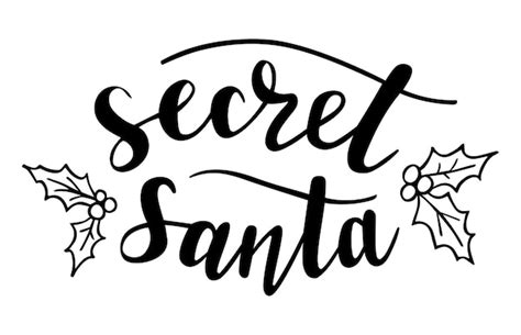Premium Vector Secret Santa Hand Lettering Vector