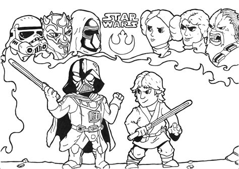 Star Wars Luke Darth Vader Fight By Allan Movies Adult Coloring Pages