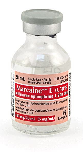 Marcaine drug & pharmaceuticals active ingredients names and forms, pharmaceutical companies. Marcaine E 0.25% with Epinephrine 1:200 000 Vial | Dufort ...