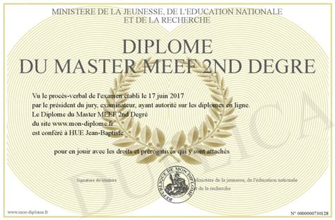 Diplome Du Master Meef 2nd Degre