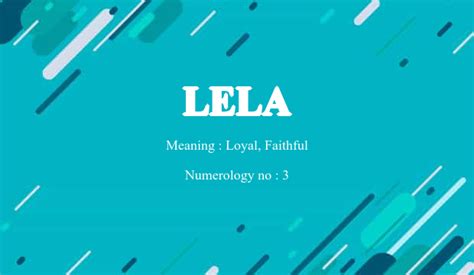 Lela Name Meaning