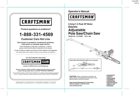 Craftsman 9A Electric Pole Saw Owners Manual