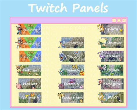 Pokemon Generation 1 Twitch Panels Etsy