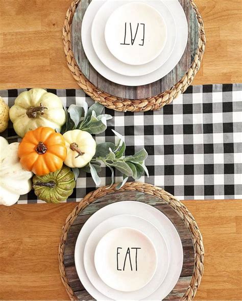 Buffalo Check Black And White Year Round Home Decor Ideas Fall Table