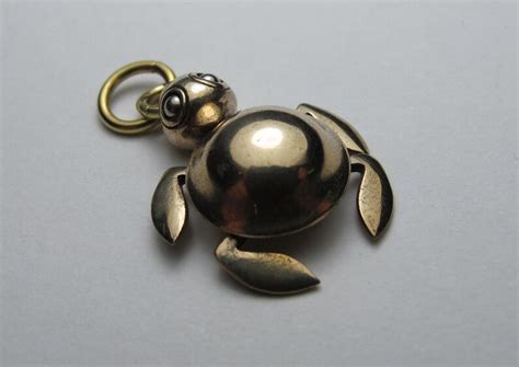 TURTLE NECKLACE Moving Arms And Legs Solid Bronze With Long Etsy