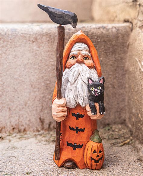 Halloween Santa Woodcarving Illustrated