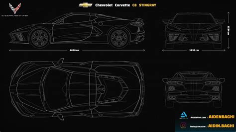 Artstation Chevrolet Corvette C8 Stingray Blueprint Resources
