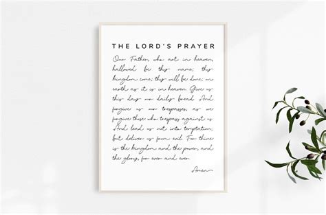 The Lords Prayer Printable Scripture Wall Art Bible Etsy