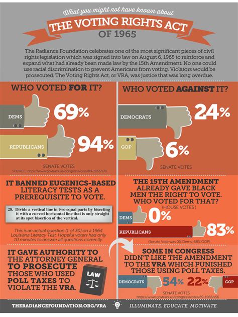 Voting Rights Act Of 1965 Infographicfactsheet Radiance Stuff Store