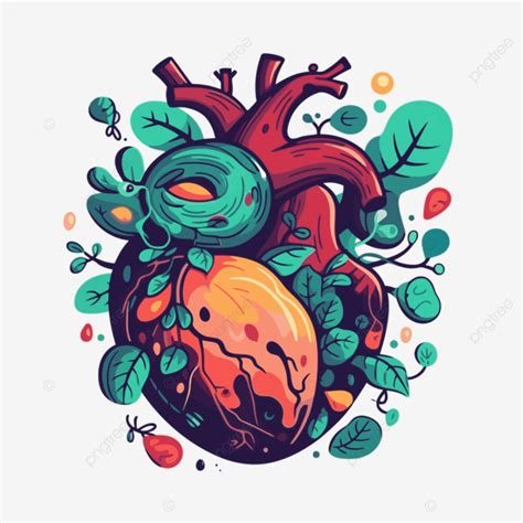 Cardiac Clipart The Human Heart Is Illustrated In A Colorful Style