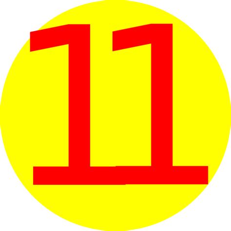 Yellow Round With Number 11 Clip Art At Vector Clip Art
