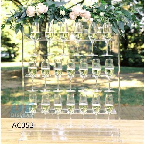 New Arrival Display Rack Acrylic Prosecco Champagne Glass Wall Holder For Wedding Champagne Cup