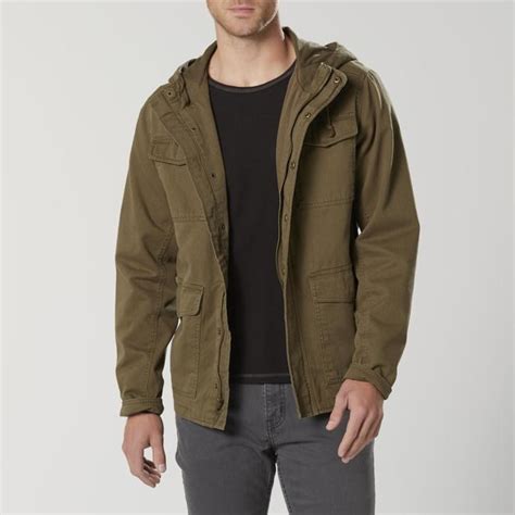 Roebuck And Co Mens Hooded Military Jacket