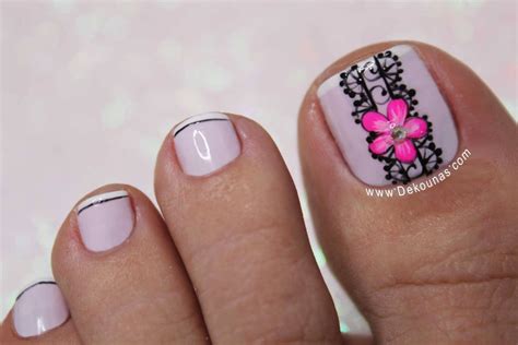 2 diseños de uñas sencillos y fáciles de hacer. Diseño de pies flor y encaje FACIL | DEKO UÑAS | Moda en ...