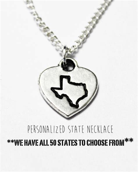 State Necklace 50 States Personalized State Necklace Home