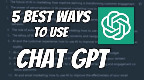 How To Use Chat Gpt In 5 Ways Explained Youtube
