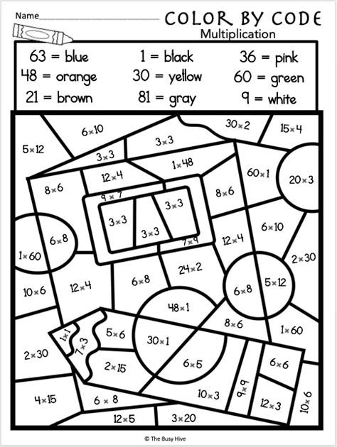 Multiplication Worksheet Color By Number